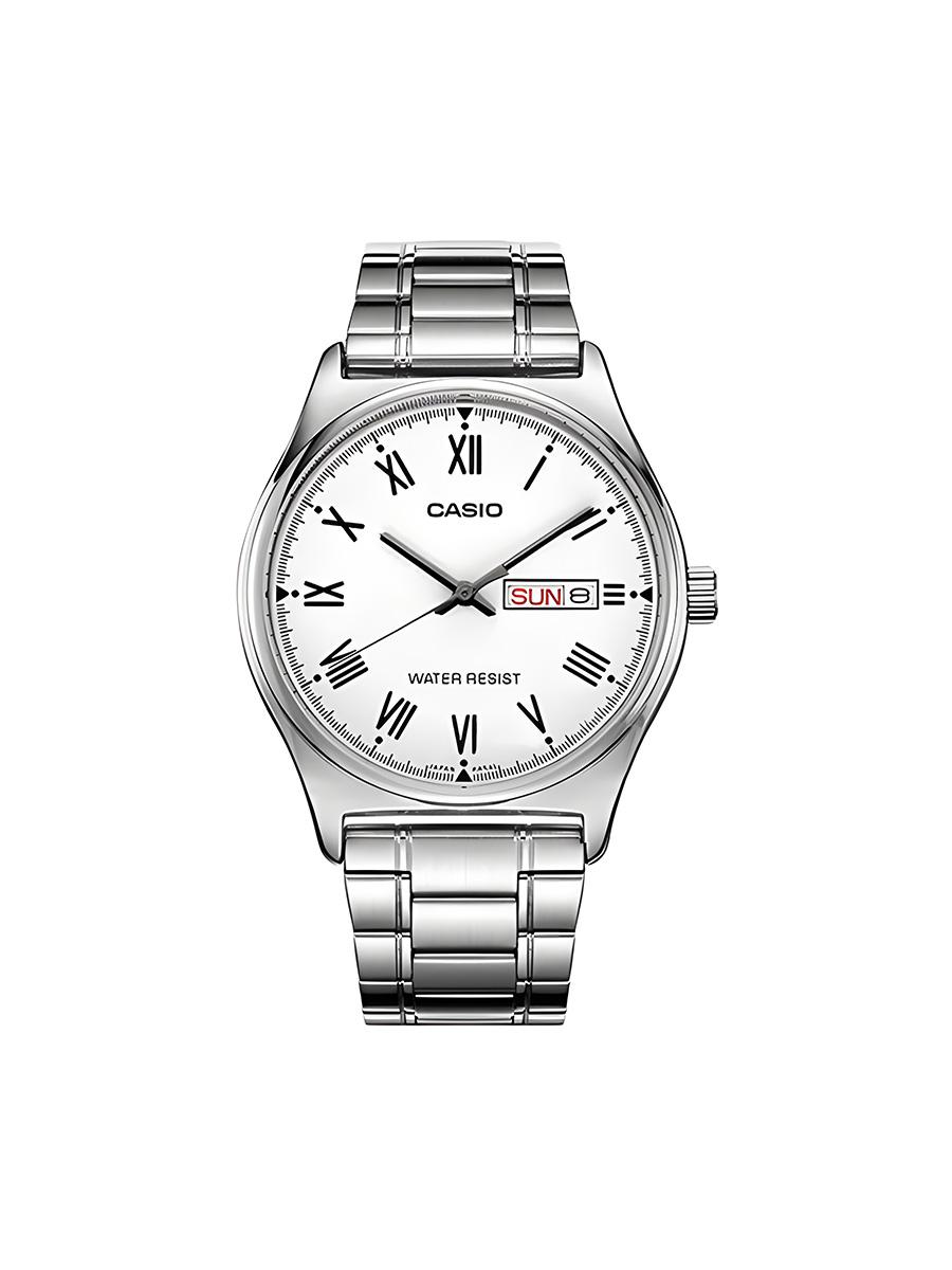 

Casio - Stainless Steel Strap, White Dial, Men s Quartz Watch with Date MTP-V006D-7B белый