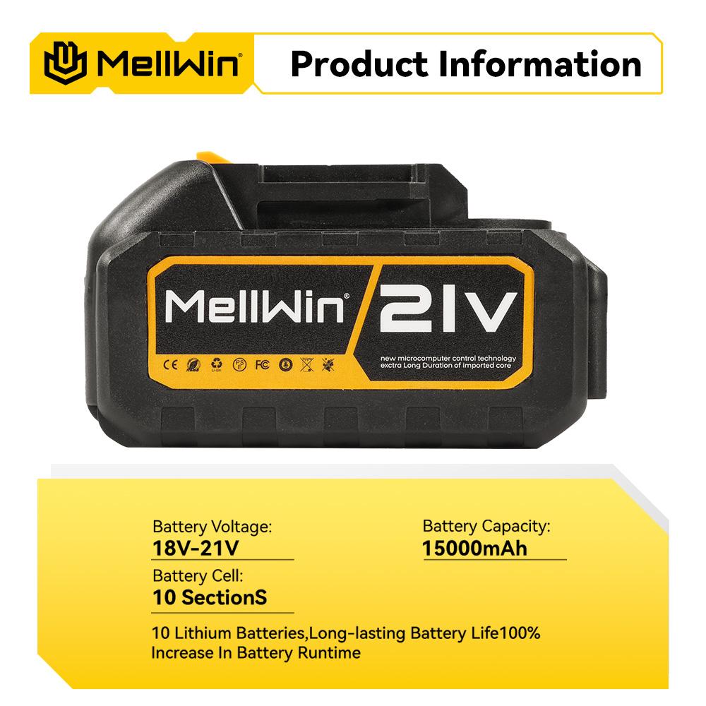 MELLWIN 15000mAh 21V Max Rechargeable Lithium Ion Battery for Makita Power Tools