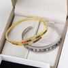 New Fashion Irregular Micro-Inlaid Colored Zirconium Light Luxurious Style Open Bracelet for Women