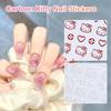 5 Stück Cartoon Kt Katze Nagelaufkleber für Frau Mädchen Kawaii Süße Nagelkunst Dekoration Aufkleber Mode Niedliche Abziehbilder Weihnachtsgeschenke