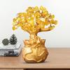 Yousheng Golden Money Tree Ornament Bring Good Luck Fortune Lucky Bag Tree Resin Figurine Statue Sculpture Home Office Desktop Fengshui Decoration