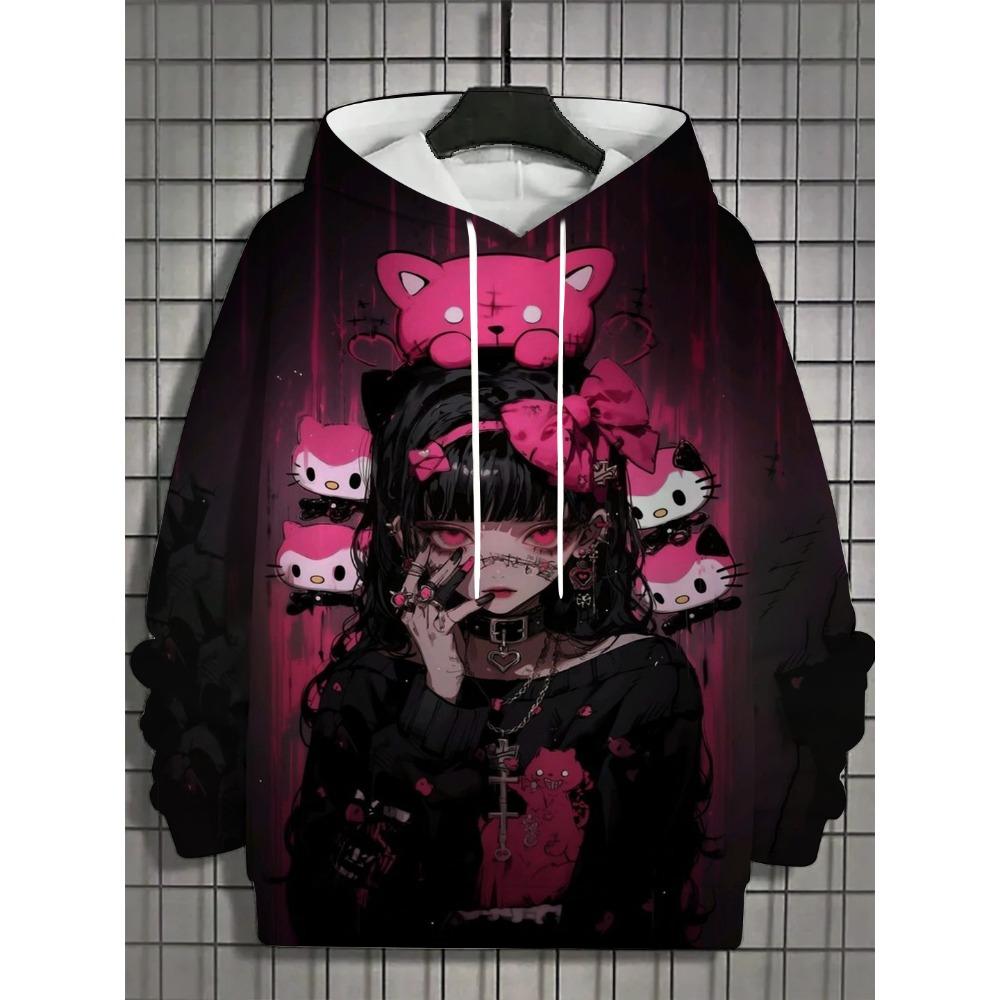 Men's Hoodie 3d Print Nymphet Tops  Cartoon Girl Graphics Long Sleeve Hoodie Autumn Fashion Men's Top Oversized Streetwear Tees