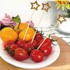 100pcs Gold Star Cocktail Picks 12cm Long Fancy Skewers Toothpicks Decorative Toothpicks Skewers for Appetizer Holiday Supplies
