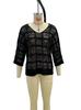Women's Crochet Beach Sun Protection T-shirt with 7-Point Sleeves