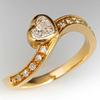 Luxury Female Heart Round White Zircon Big Stone Engagement Ring Vintage Gold Color Wedding Fashion Jewelry For Women