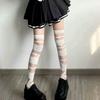 Ultrathin Women Spicy Girl Bandage Stripe Long Stockings Female Japanese Lolita Jk Y2K Sexy Summer Cross Tube White Stockings