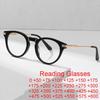 Top Quality Acetate Frame Anti Blue Light Black Round Reading Glasses Men Women Computer Eye Protection Readers Eyewear 0 To +6.
