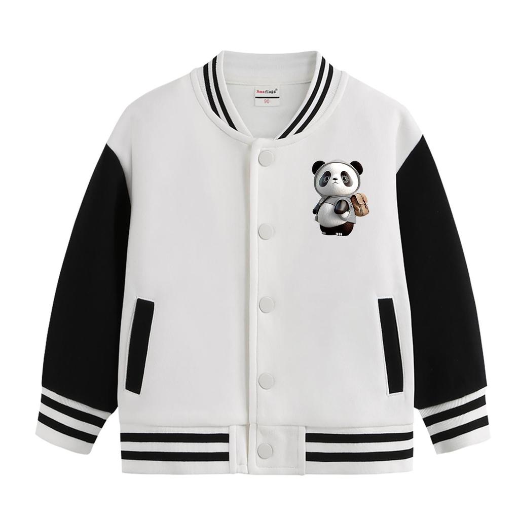 Giacca da Baseball Foderata in Pile per Bambini - Collezione Autunno/Inverno 2026, Capo d'Abbigliamento Versatile Taglia Media/Grande