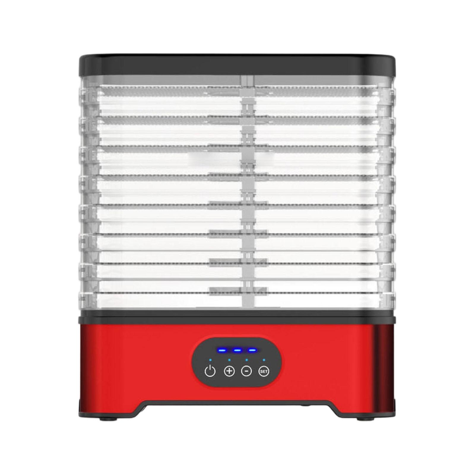 

Food Dehydrator Adjustable Includes Recipe Book Quiet Electric Dryer Food Dehydration Machine 8 Trays for Pet Treats Vegetables червоний