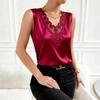 Big Size Lace Base Tank Top - Summer Women's Loose V-neck Sleeveless Top