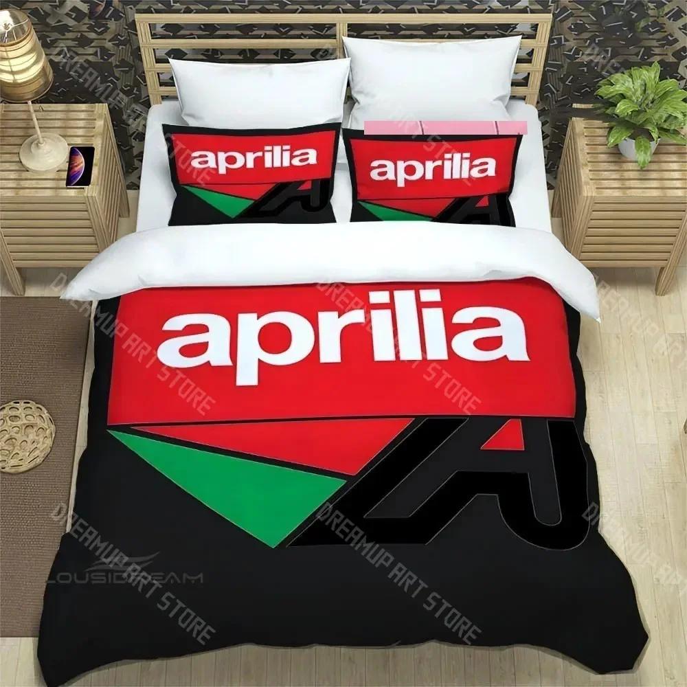 

3D Print Fashion A-Aprilia motorcycle Bedding Set Boys Girls Twin Queen King Size Duvet Cover Pillowcase Bed boys Adult Bedroom EU Single 90x200cm
