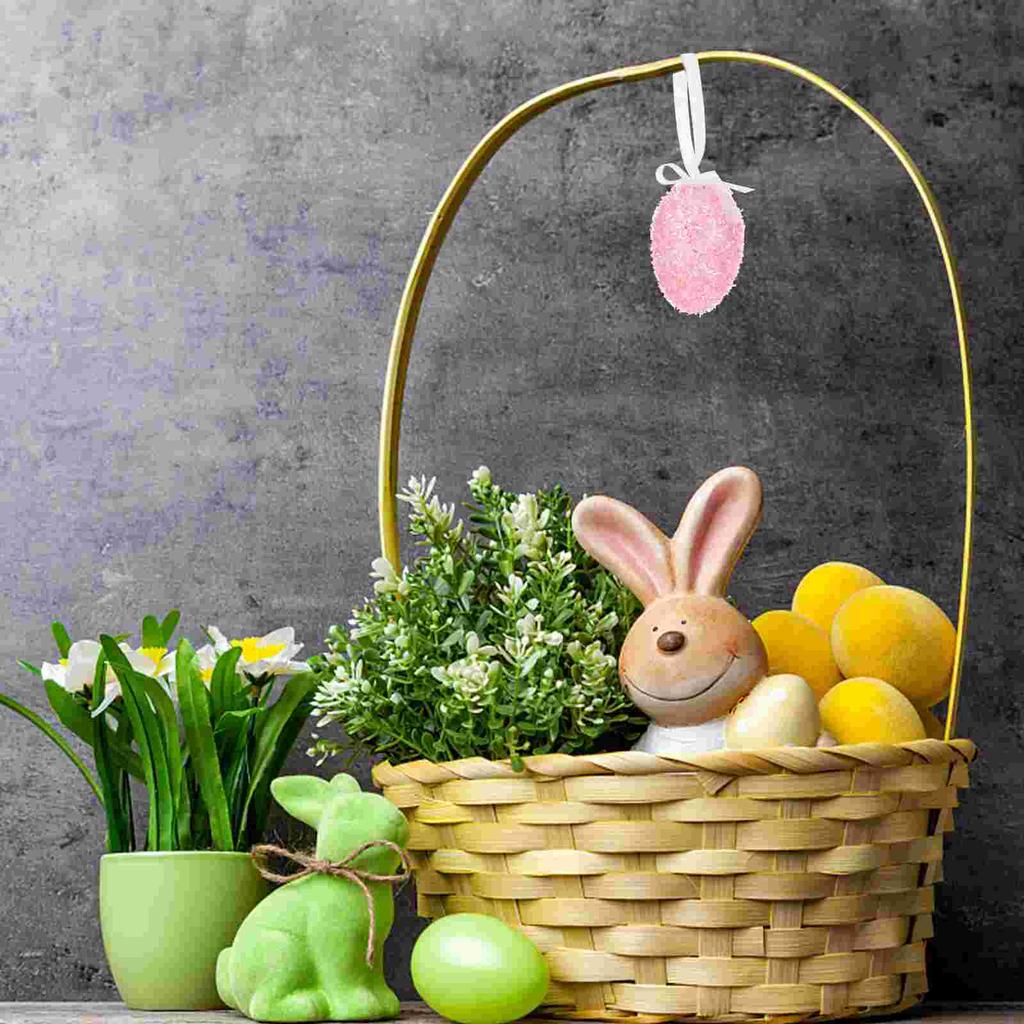 12 Pcs Eggs Easter Hanging Decorations Ornaments Decorating Pendant for Decorate Party Adornments