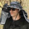 Men's Summer Outdoor Fan Hat, Rechargeable High-Wind Sun Hat Wide Brim UV Protection Hiking Bucket Hat