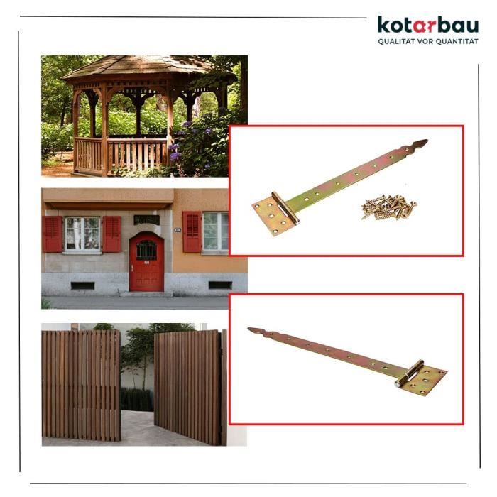 Dekorativ T-gångjärn 400 mm Gulgalvaniserat - KOTARBAU®