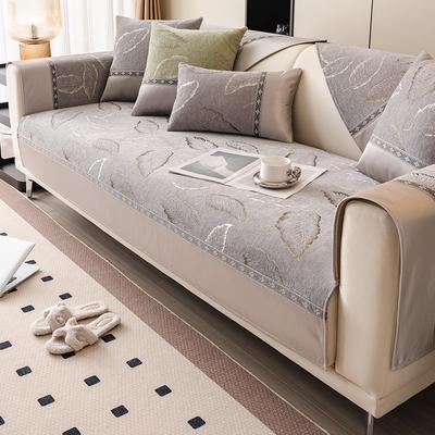 Copridivano in Ciniglia Jacquard Foglie Piume Cuscino Divano Antiscivolo Decorazione Arredamento Casa Quattro Stagioni Universale Cuscino Divano