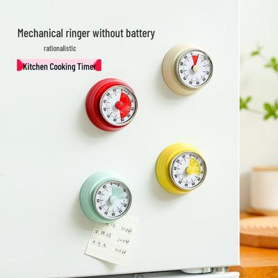 Japanese Style Stainless Steel Mechanical Kitchen Timer with Alarm for Students