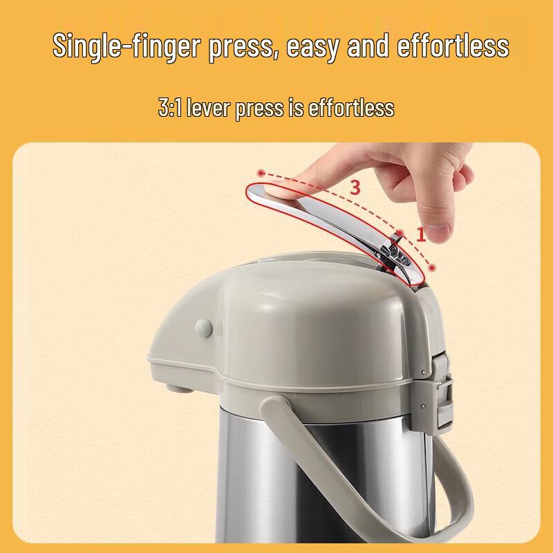 GiNT 2.5L Air Pressure Lever Stainless Steel Insulated Pot