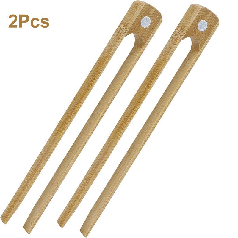 1/2 Stk. Magnetische Bambus Toasterzange Servierzange Toaster Brot Klemme Werkzeug Gebäckklemme Toasterzange Bambus Toasterzangen