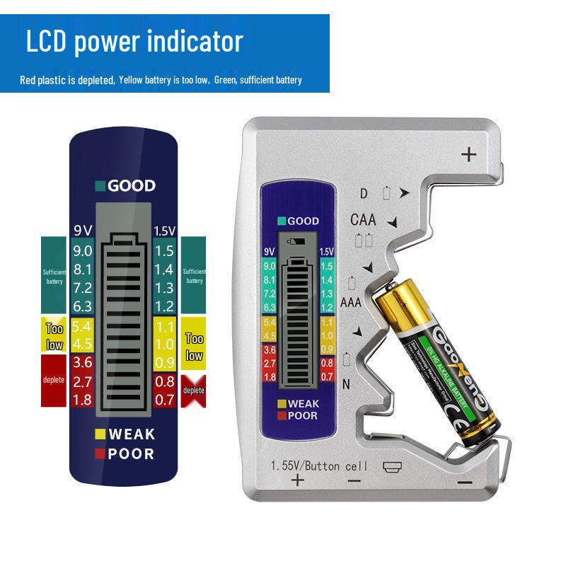 Digital Battery Voltage Tester for AA, AAA, Button Cells, and 9V Batteries