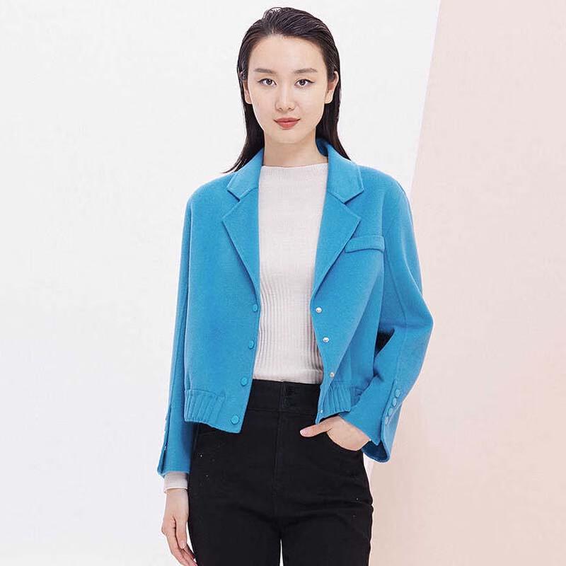 JESSIE Women's Lapel Collar Short Wool Blend Coat JMFGD324