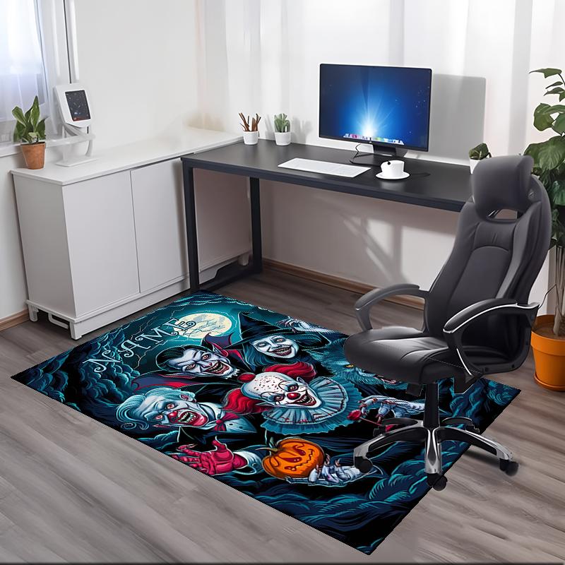 Benutzerdefinierter Name Halloween Horror Bedruckter Teppich, für Bürostuhl Wohnzimmer Schlafzimmer Küchenraum Dekor Geschenke.