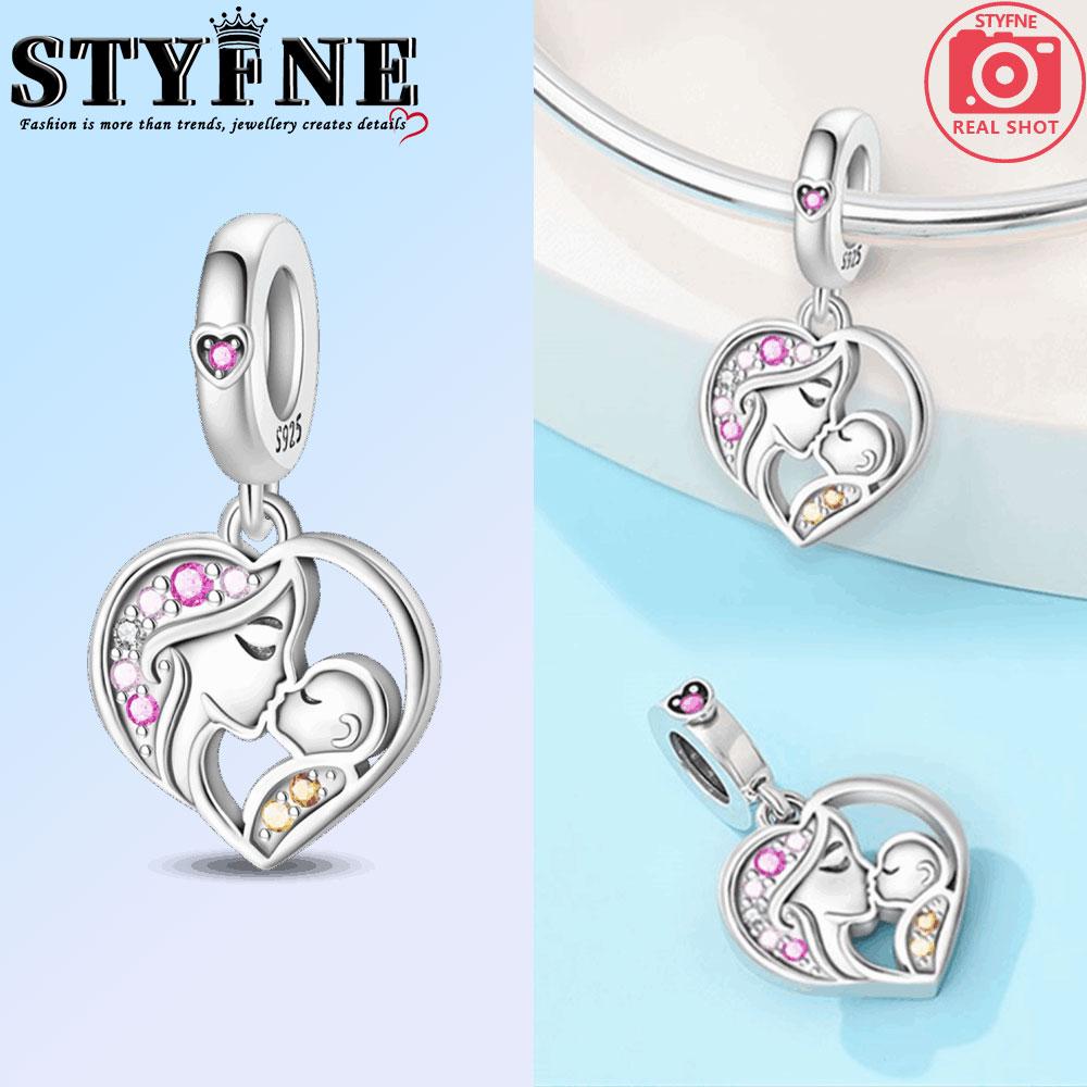 Copper Happy Fanmily Holding Hands Heart Charms Beads Fit Original Bracelet Necklace Fine Jewelry Women Diy Gifts