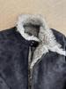 Polar Wolf King Men's Thick PU Leather Jacket with Velvet Fur Collar - Warm Winter Outerwear