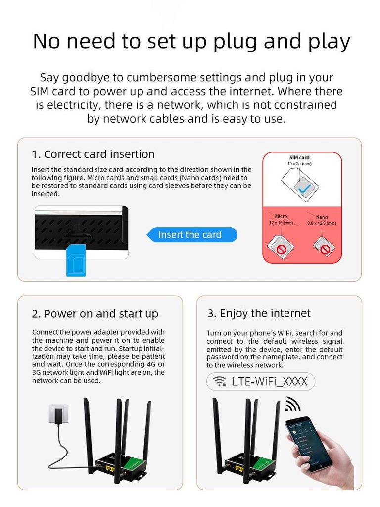 4G LTE WiFi Router with Detachable Antenna for Russia, UK, and Europe