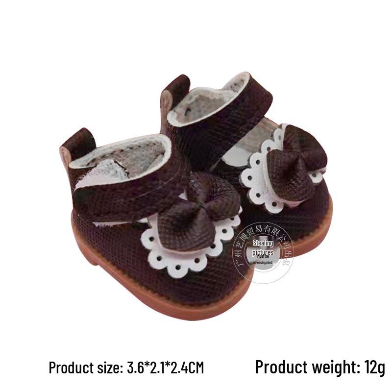 Cotton Doll Princess Shoes for BJD 22cm Dolls - 8 Points Leather, 3.6cm Size