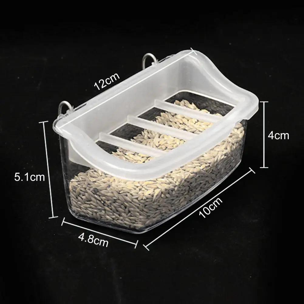 Papageien-Futterbox, Papageien-Futter-Spritzbox, Käfigzubehör, hängender Vogelfutterspender für Vogelfutter, Voliere und Feld mit Gitter, Vogelbedarf