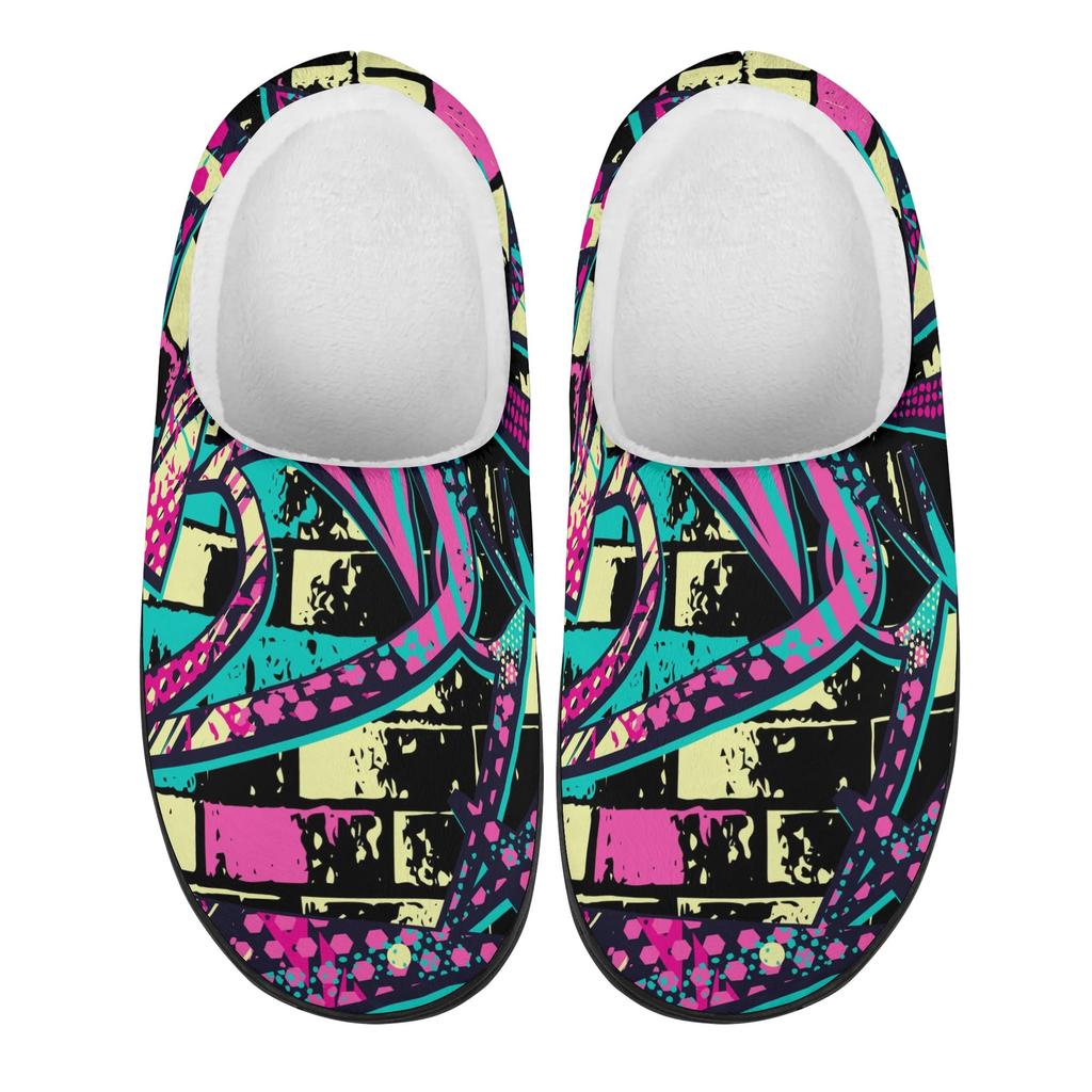 1 Pair Unisex Soft Cotton Indoor Slippers Warm Plush Lined House Shoes Lightweight Anti Slip Comfortable Cozy Footwear For Winter Home Wear