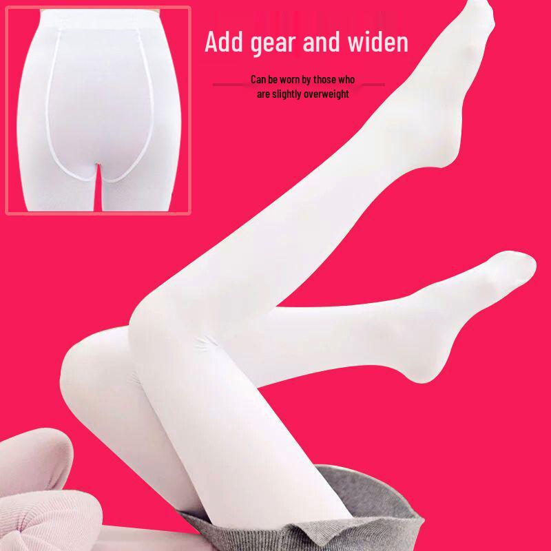 Girls' Summer 10D Thin Ballet Socks Velvet White Dance Pantyhose