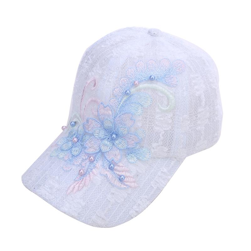 Letní krajkové květiny Prodyšná venkovní sportovní sluneční clona pro ženy muže Módní klobouk Nastavitelná baseballová čepice