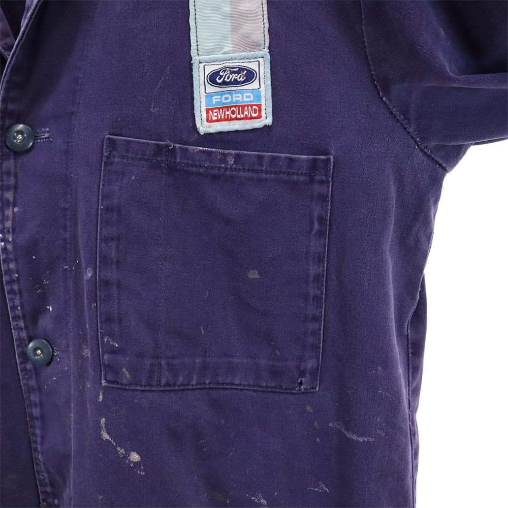 EURO WORK 80s Vintage Work Chester Coat L Navy Men's Used