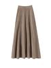 100% Pure Cashmere Women's Solid Color High-Waist Plush Skirt, Autumn/Winter Fashion, Draped Elastic Umbrella Design.