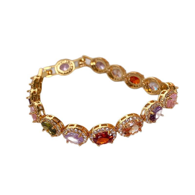 Zircon Oval Buckle Bracelet - Exquisite Niche Design, Light Luxury Jewelry
