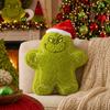 Christmas Green Monster Plush Pillow Festive Home Decor Sofa Bedroom