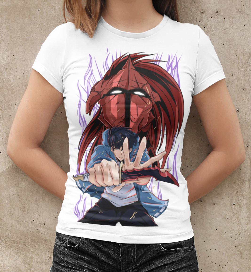 

Solo Leveling Сун Джин У Аниме Кайдзю Монарх Женская приталенная 100% хлопок 2XL