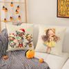 Christmas Cute Family Decorations Third Pillow Case Silky Short Plush With Invisible Zipper Dustproof Sofa Cushion Cover