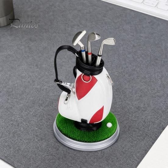 Boss Desk Organizer Golf Pen Holder Set, Mini Bag with 3 Putter Club Pens, Novelty Office Decor for Men, Business Gift Themed