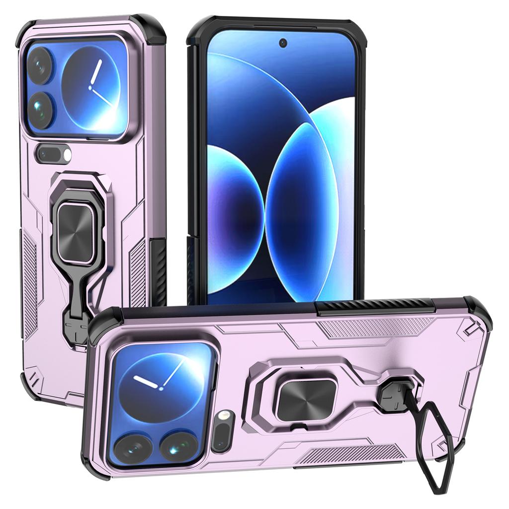For Xiaomi 17 Pro Max Case Rotatable Ring Kickstand PC + TPU Shockproof Phone Cover