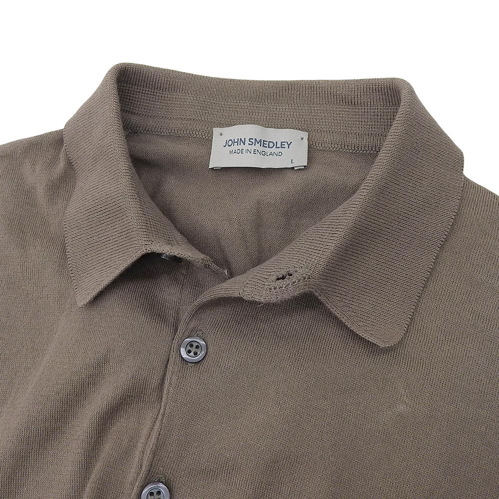 JOHN SMEDLEY Excellent Condition Sea Island Cotton Knit Polo Shirt, Men's, Brown, Size L Tops L BrownUsed