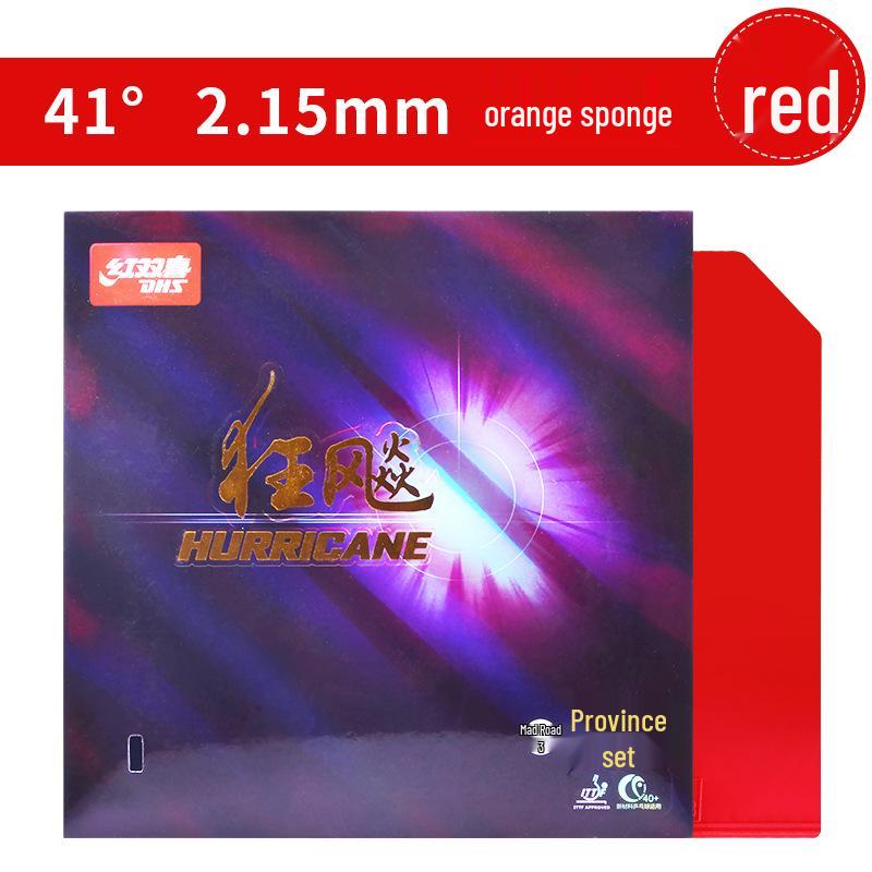 Red Double Happiness Hurricane 3 Provincial Team Table Tennis Rubber (Blue Sponge) for Backhand - Genuine