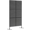 Decorative Privacy Fence Screen Metal Outdoor Privacy Screen Climbing Plant Trellis With Stand 122 X 198 Cm Black