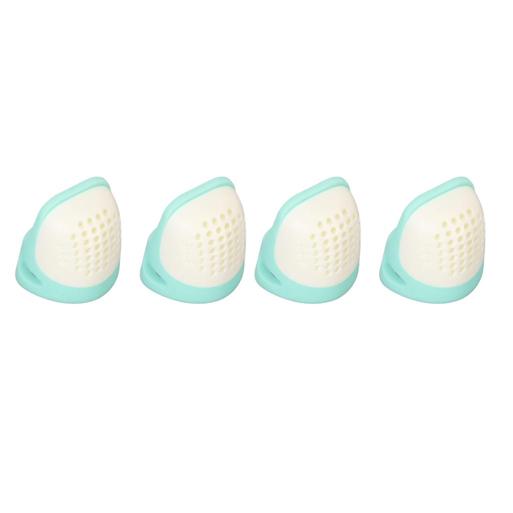 4Pcs Sewing Thimble Green White Open Top Reusable Portable Durable Silicone Fingerstall for Sewing