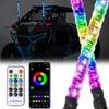 2 szt. 1ft LED Whip Lights, zdalnie sterowane anteny masztowe, do UTV, ATV, Off Road, Truck, Sand, Buggy Dune, RZR