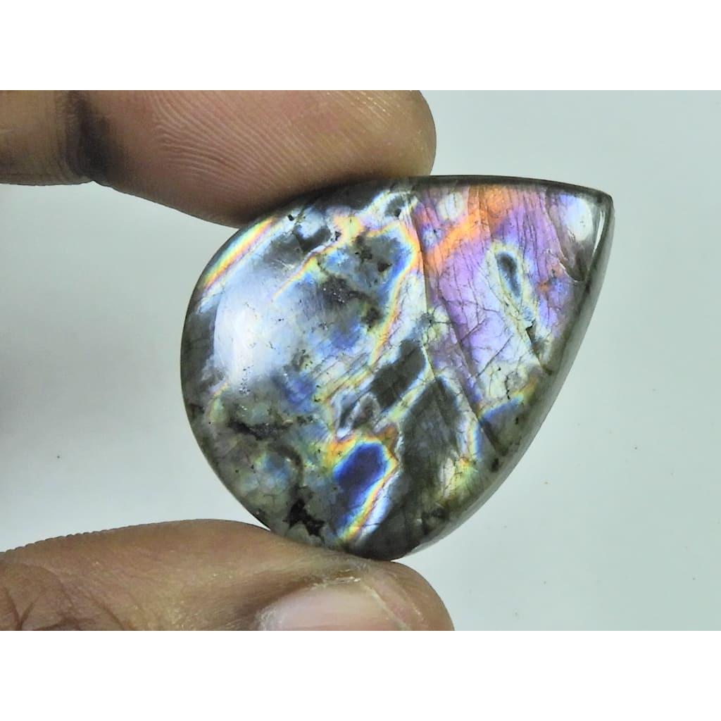 27X35X06MM Natural Purple Labradorite Spectrolite Pear Loose Gemstone 51Cts. D-391