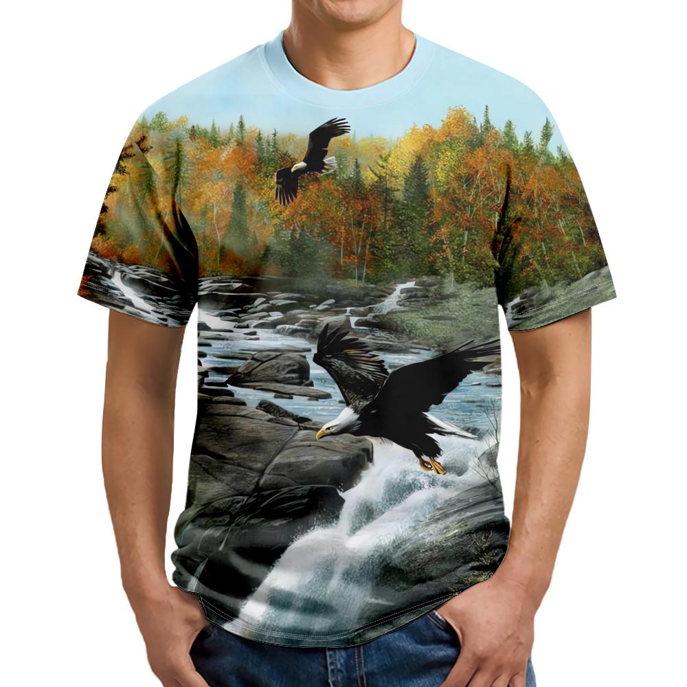 3D Printing Eagle Tshirts Shirts for Men Round-Neck Youth Adult Costume