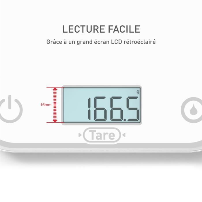 Tefal Optiss, Balance De Cuisine, Écran Rétroéclairé, Blanc, BC50U0V0