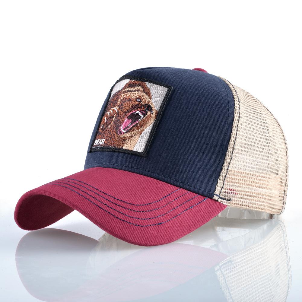 Animal Embroidery Baseball Cap Male Truck Driver Hat Female Cap Outdoor Net Hat